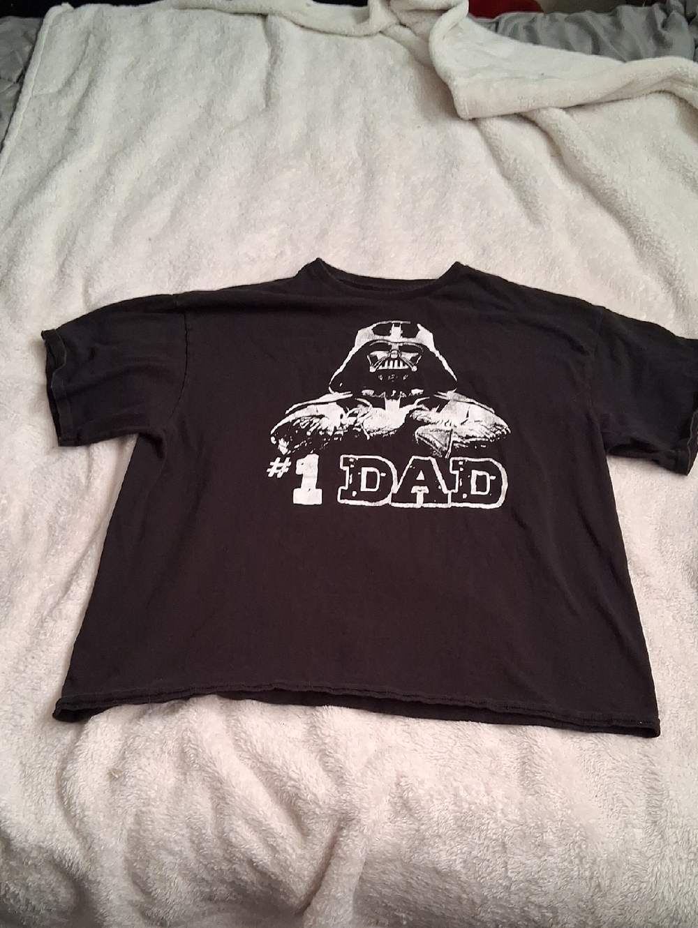 Star Wars Black Mens Tee with White Vader #1 DAD Graphic